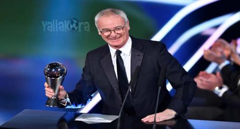 حفل جوائز الفيفا.. رانييري يتفوقع على زيدان ومدرب البرتغال ويتوج بجائزة أفضل مدرب 